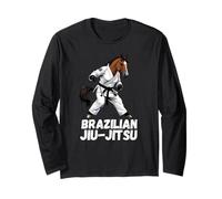 Jiu-Jitsu Cavallo Brasiliano Gi Cintura Nera Artista di Arti Marziali Maglia a Manica