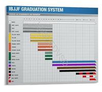 Jiu Jitsu Gift Idea BJJ Belt Progression Poster System Chart Canvas for Martial Arts Lovers Home Office(Unframed,08x12inch(20x30cm))