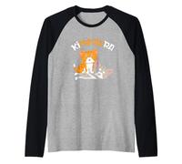 Jiu Jitsu & Kawaii Gatto BJJ Arte Marziale Brasiliana Kimeowra Maglia con Maniche Raglan