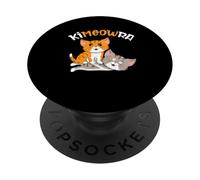 Jiu Jitsu & Kawaii Gatto BJJ Arte Marziale Brasiliana Kimeowra PopSockets PopGrip Adesivo