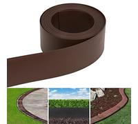 Jiubiaz Bordo per tosaerba marrone, lunghezza 10 m, altezza 12,5 cm, in plastica, per aiuole, sentieri e prato, resistente alle intemperie