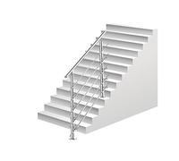 Jiubiaz - Corrimano in acciaio inox, 80 cm con 5 barre trasversali, adatto ad ambienti interni ed esterni, ringhiera per scale, parapetto, balcone
