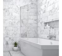 Jiubiaz Pannello doccia pieghevole da 100 x 140 cm per vasca da bagno, 2 pezzi, in vetro di sicurezza EGS da 6 mm, per doccia e vasca da bagno, colore: argento trasparente
