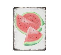 JIUFOTK Anguria Arte Cibo Estivo Frutta Arte Murale Targa in Metallo Estiva Poster Cultura Vintage Decorazione Murale Alluminio Giardino Ristorante Soggiorno Camera da Letto 16 * 12 pollici