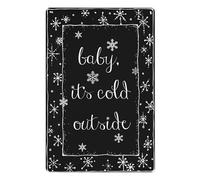 JIUFOTK Baby It's Cold Outside Divertente cartello natalizio in metallo 8x12 pollici - Decorazione per casa, cucina, bar e caffetteria