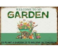 JIUFOTK Benvenuti nel mio giardino, cartello in metallo, 8x12 pollici, poster da parete per casa colonica