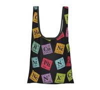 JIUFOTK Borsa per la spesa pieghevole e riutilizzabile con design della tavola periodica, borsa per la spesa portatile per l'uso quotidiano