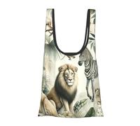 JIUFOTK Borsa per la spesa pieghevole e riutilizzabile, ideale per avventure nella selvaggia africana, borsa portatile per la spesa quotidiana.