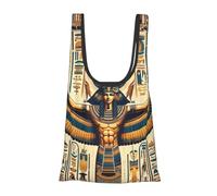 JIUFOTK Borsa per la spesa pieghevole e riutilizzabile in pergamena dell'antico Egitto, borsa portatile per l'uso quotidiano.