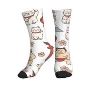 JIUFOTK Calzini sportivi Kawaii con stampe giapponesi per uomo e donna, comodi e adatti a tutte le taglie di scarpe (36-45), perfetti per l'allenamento e l'uso quotidiano.