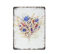 JIUFOTK Campo di mirtilli Wall Art cibo frutta Metallo Targa in latta Poster Vintage Cultura Decorazione da parete Alluminio Giardino Ristorante Soggiorno Camera da letto 16 * 12 pollici