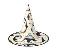 JIUFOTK Cappello da strega di Halloween a forma di pinguino imperatore kawaii con parte superiore pieghevole, cappello pieghevole per feste e cosplay.
