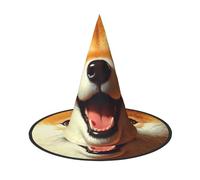 JIUFOTK Cappello da strega di Halloween carino e divertente a forma di Shiba Inu con parte superiore pieghevole, cappello da costume pieghevole per feste e cosplay
