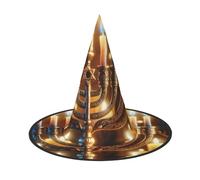 JIUFOTK Cappello da strega di Halloween con candele Menorah per Hanukkah ebraico e parte superiore pieghevole, cappello da costume pieghevole per feste e cosplay