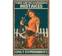 JIUFOTK Cartelli in metallo Non ci sono errori nel giardinaggio, cartelli vintage in alluminio per la casa, caffè retrò, 8x12 pollici