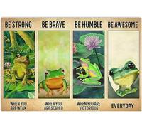 JIUFOTK Cartelli retrò in alluminio vintage con scritta Sii forte, sii coraggioso, sii umile, sii fantastico, per casa, giardino, bar, 12x16 pollici