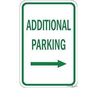 JIUFOTK Cartello in alluminio con freccia a destra per parcheggio aggiuntivo, avvertenza per divieto di sosta, 8"x12"