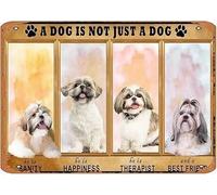 JIUFOTK Cartello in metallo e alluminio con scritta Un cane è solo un cane, sanità, felicità, terapista, migliore amico, opera d'arte da parete, 5,5x8 pollici