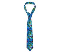 JIUFOTK Colorful Butterflies In The Night Sky Men'S Neck Tie Fashion Suit Necktie For Work Party Wedding Business
