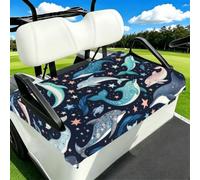 JIUFOTK Coprisedile per carrello da golf con stelle e delfini balene per 2 carrelli passeggeri