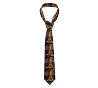 JIUFOTK Eiffel Tower Paris Firework Street Men'S Neck Tie Fashion Suit Necktie For Work Party Wedding Business