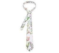 JIUFOTK Flowers Tulip Butterflies Classic Ties for Men Trendy Graphic Printing Necktie Wedding Business