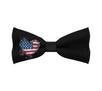 JIUFOTK Heart Shaped Map of U.S. Adjustable Pre-Tied Bow Ties for Men Formal Bowtie Neck Band Gift for Wedding