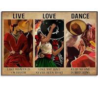 JIUFOTK Insegna vintage in metallo retrò con danza messicana orizzontale Ama come se non fossi mai stato ferito per caffè in casa, 5,5x8 pollici