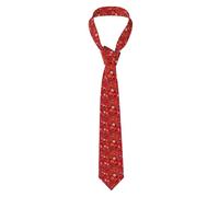 JIUFOTK Mens Silk Ties, Music Note Cute Dance Doodle Fun Red Neckties For Men, Fashion Business Casual Wedding Ties, Unique Gift For Dad, Husband, Groom