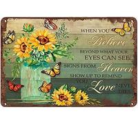 JIUFOTK Metallo Quando credi oltre ciò che i tuoi occhi possono vedere, cartello per garage divertente, caverna per uomini, casa, camera da letto, soggiorno, caffè, 12x16 pollici