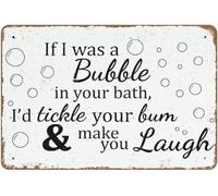 JIUFOTK Metallo Se fossi una bolla nel tuo bagno Arte murale Divertente Bagno Arte moderna per WC Regole del bagno Targa in latta Poster Bagno Bar Pub Club Caffè 8x12 pollici