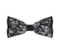 JIUFOTK Papillon con chitarra e musica rock grunge per uomo e donna, lunghezza regolabile, personalizzazione per feste, papillon