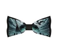 JIUFOTK Papillon con la falce della morte su una barca per uomo e donna, lunghezza regolabile, personalizzazione per feste, papillon