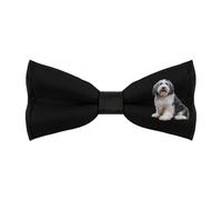 JIUFOTK Papillon da uomo con motivo Old English Sheepdog, classici e regolabili, con clip, per abbigliamento formale, per lavoro e matrimonio.