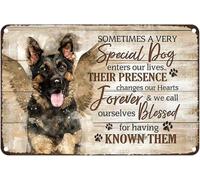 JIUFOTK Pastore di Metalan d'epoca, bellissime ali, a volte un cane molto speciale entra nella nostra vita, rustico per casa, camera da letto, bar, caffetteria, club, 12x16 pollici