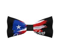 JIUFOTK Puerto Rican Flag Adjustable Pre-Tied Bow Ties for Men Formal Bowtie Neck Band Gift for Wedding
