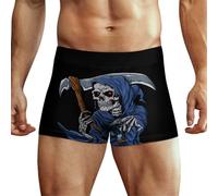JIUFOTK Reaper Grim con Clessidra Intimo da Uomo Boxer Slip Traspiranti in Morbida Seta Ghiaccio con Vita Elasticizzata