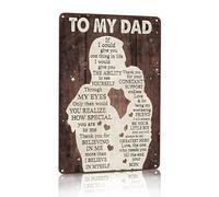 JIUFOTK Regali divertenti per mio padre, cartello Sii il mio eroe papà da parte del figlio, perfetto per la stanza degli uomini, la caverna dell'uomo, l'ufficio, il garage, l'officina, l 8x12 pollici