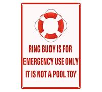JIUFOTK Regole della piscina, boa di emergenza, cartello in metallo, 8x12 pollici, avviso di balneazione, decorazione per parco acquatico