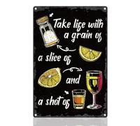 JIUFOTK Ricette di cocktail, decorazioni da parete retrò, insegne in metallo, poster vintage da parete per birre, bar, caffetterie, cucine, garage o ristoranti. 8x12 pollici
