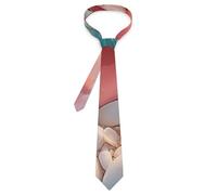 JIUFOTK Sunset Beach Heart Rose Butterflies Classic Ties for Men Trendy Graphic Printing Necktie Wedding Business