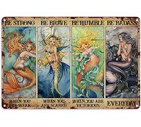 JIUFOTK Targa in metallo vintage per bambini con scritta Sii forte, sii coraggioso, sii umile, sii tosto, regalo per bagno, ristorante, fattoria, camera da letto, bar, scuola, 5,5x8 pollici