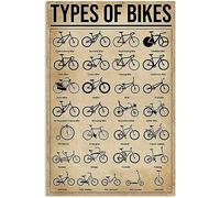JIUFOTK Targhe in metallo con informazioni sulle bici, tipi di bici, poster divertenti, club di bici, soggiorno, bagno, cucina, fattoria, casa, arte, decorazioni murali, targhe regalo, 8x12 pollici