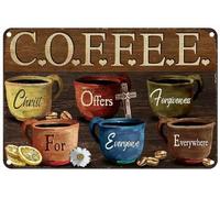 JIUFOTK Tazze da caffè in metallo vintage, motivo: Cristo offre perdono a tutti, ovunque, in stile rustico, per casa, camera da letto, bar, caffetteria, club, 12x16 pollici