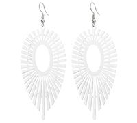 JIUIQL Minimalista Leggero Creativo Vintage Bianco e Nero Metallo Foglia Geometria Orecchini Pendenti per Le Donne Dichiarazione Creativo Gioielli Regali, Metallo