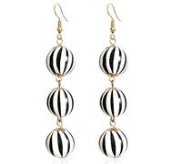JIUIQL Orecchini pendenti a forma di sfera in legno con perline in legno, fatti a mano, leggeri, tribali, etnici, vintage, bohémien, per donne e ragazze, gioielli da regalare, in legno, n/p