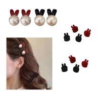 Jiujiutu 12 pezzi mini cute fermagli per capelli alla moda gioielli per capelli femminili a forma di artigli spessi capelli perla accessori per conigli