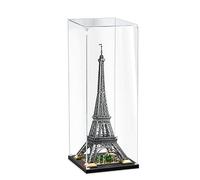 JIULIN Espositore in acrilico compatibile con Lego 10307 Torre Eiffel a Parigi, protezione, antipolvere, trasparente, compatibile con Lego (solo vetrina) (2 mm)