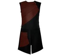 JIULINGHOU Costume da uomo medievale senza maniche in pelle armatura rinascimentale vittoriano cavaliere gilet Halloween