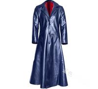 JIULINGHOU Trench in pelle retrò vintage cappotti lunghi steampunk gotico cappotto giacca a vento soprabito